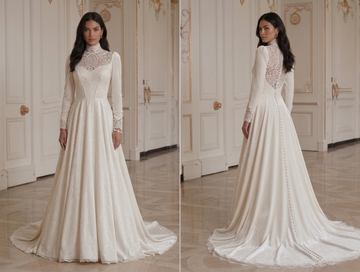 Vestido de Noiva de Manga Comprida para Estilo Nupcial de Inverno