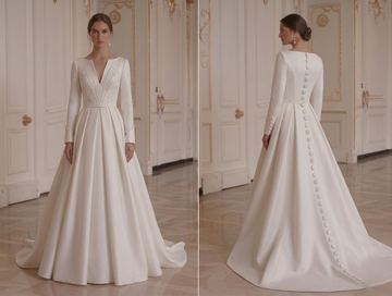 Long Sleeve Wedding Dress Structured Elegant Bridal