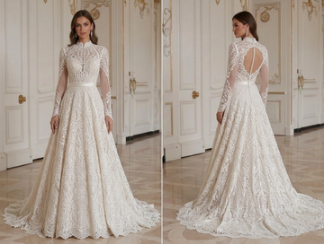 Long Sleeve Wedding Dress Vintage Inspired Lace
