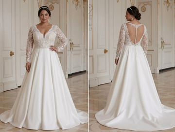Luxuriöses Brautkleid für Damen in Übergröße Eleganter Hochzeitsstil