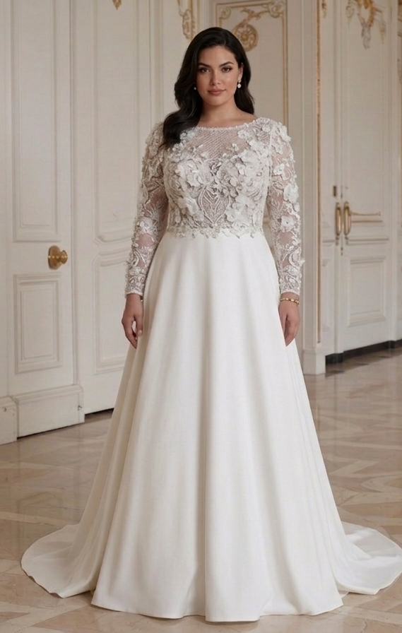 Luxe Bruidsjurk Ontwerper Plus Size