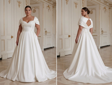 Luxury Satin Wedding Dress For Plus Size Brides Elegant Silhouette