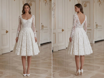 Luxury Short Wedding Dress Couture Inspired Bridal