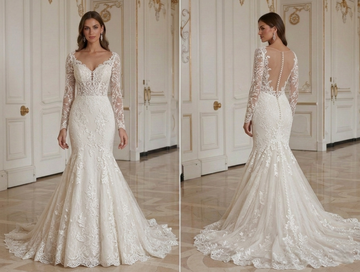 Mermaid Wedding Dress For Fall Wedding Romantic Lace