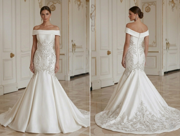 Meerjungfrau-Hochzeitskleid für formelle Ballsaal-Hochzeit