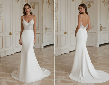 Robe de mariée sirène pour mariée d'été tissu léger