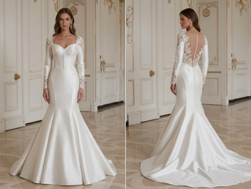 Mermaid Wedding Dress With Classic Bridal Buttons