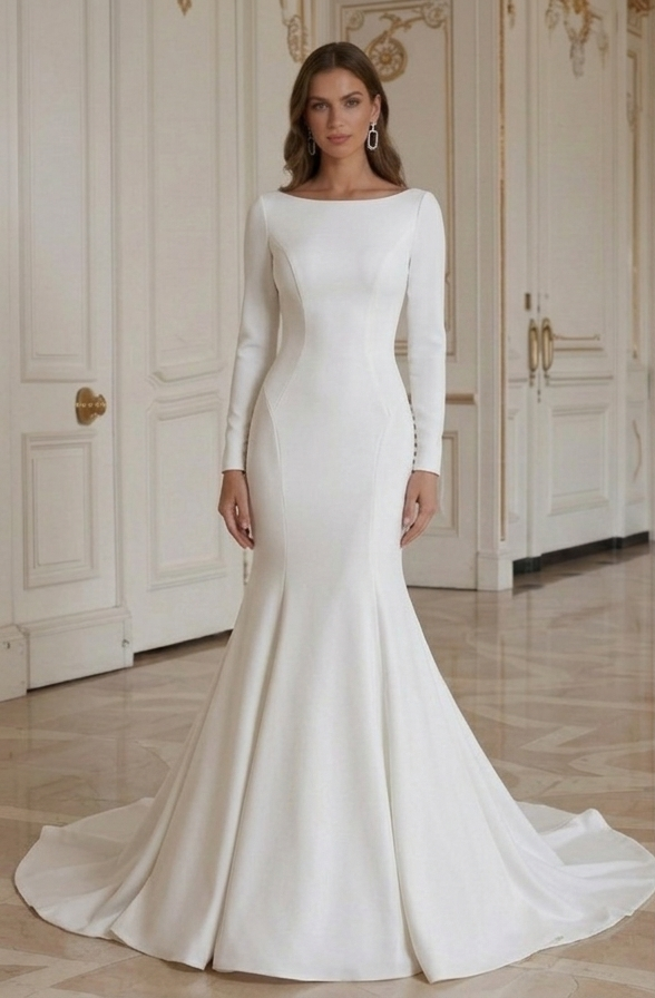 Meerjungfrauen-Brautkleid Mit zeitgemäß minimalistischem Design