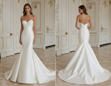 Robe de mariée sirène avec jupe évasée dramatique