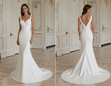 Mermaid Wedding Dress With Draped Bodice Elegant Bridal
