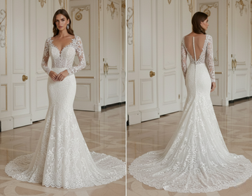 Mermaid Wedding Dress With Flowing Lace Train
