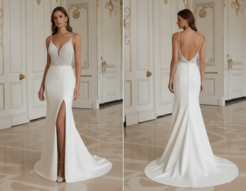 Mermaid Wedding Dress With High Slit Modern Elegant Bridal
