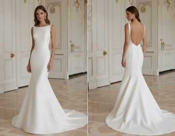 Robe de mariée sirène avec dos nu design élégant