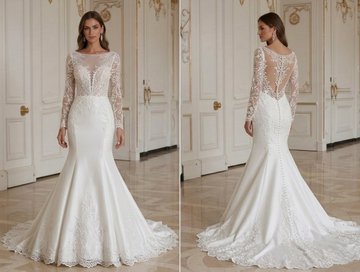 Meerjungfrauen-Brautkleid Mit romantischem Rückendetail