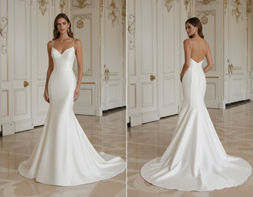 Meerjungfrau-Brautkleid mit Satin-Finish Gepflegter Look