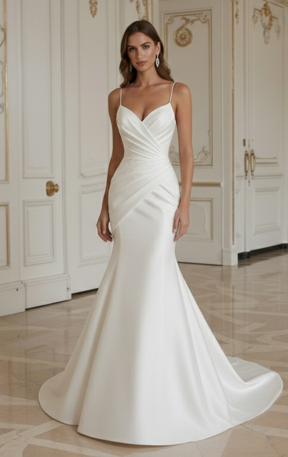 Meerjungfrauen-Brautkleid Mit modelliertem Taillendesign