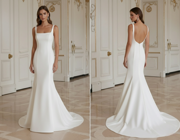 Mermaid Wedding Dress With Square Neck Contemporary