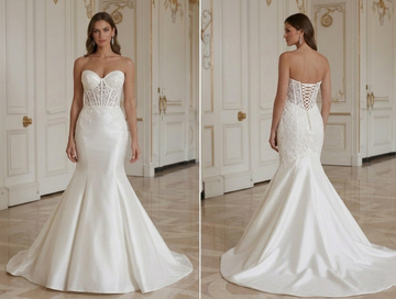 Gaun Pengantin Mermaid Dengan Bodice Korset Terstruktur