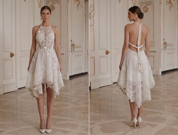 Mini Bridal Dress For Beach Wedding Party Bride