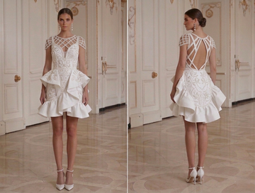 Mini Bridal Dress For Black Tie Party Wedding
