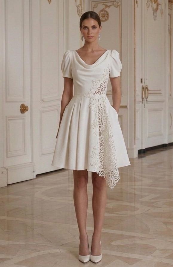 Vestido de Novia Mini para Fiesta de Boda Casual
