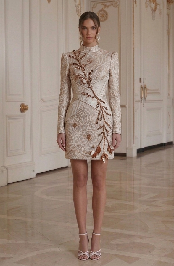 Vestido de novia corto para fiesta de boda de otoño
