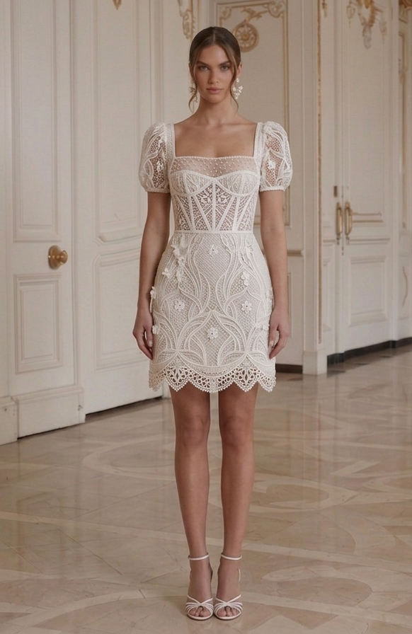 Vestido de novia corto para fiesta de boda de verano