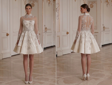 Mini-Brautkleid für Winterhochzeitsfeier