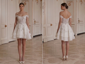 Mini Bridal Dress With Corset Bodice Party Bridal