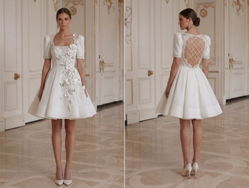 Mini Bridal Dress With Feminine Silhouette Party