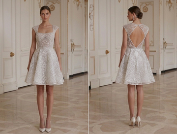 Mini Bridal Dress With Keyhole Back Detail