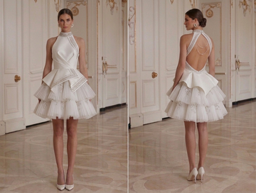 Mini Bridal Dress With Open Back Party Bride Style