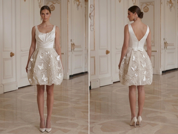 Mini Bridal Dress With Satin Bodice Party Style