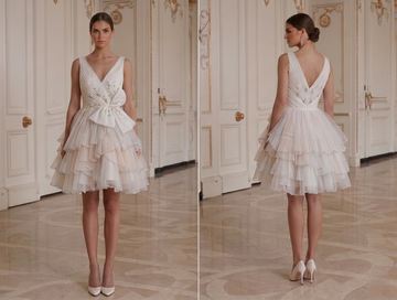 Mini Bridal Dress With Soft Tulle Layers Party