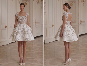 Mini Bridal Dress With Square Neck Party Bridal