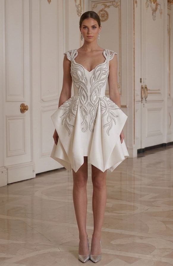 Rochie de mireasă mini cu siluetă mini structurată