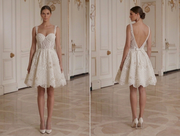 Mini Bridal Dress With Sweetheart Neckline Party
