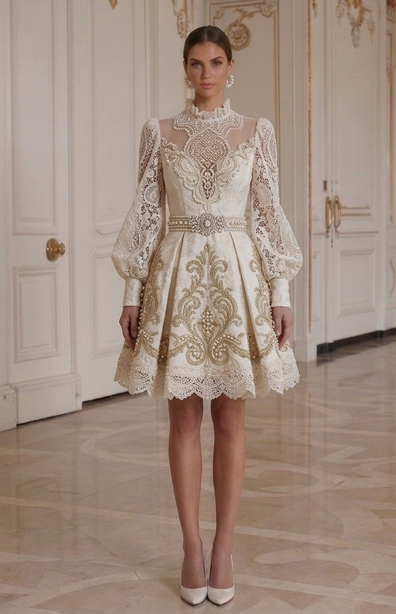 Rochie de mireasă mini cu stil vintage pentru petrecere
