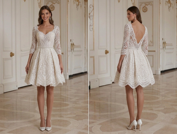Mini Wedding Dress For Party Bride Short Bridal Gown