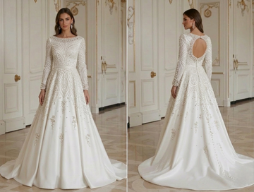 Minimalist Wedding Dress Sleek Satin Bridal Gown