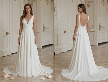 Modern Beach Wedding Dress Clean Elegant Bridal