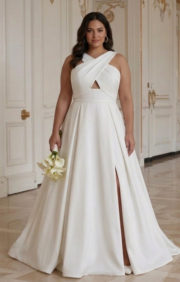 Modern Bridal Dress For Plus Size Bride Contemporary Style