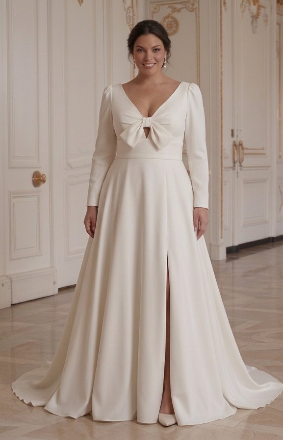 Modern Elegant Wedding Dress For Plus Size Bride Luxury Style