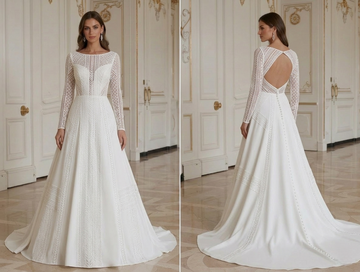 Modern Lace Wedding Dress Clean Elegant Lines