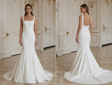 Gaun Pengantin Mermaid Modern Crepe Minimalis