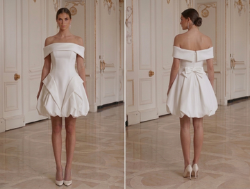 Modern Mini Bridal Dress Clean Elegant Party Style