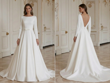 Modern Minimalist Wedding Dress Classic Bridal Look