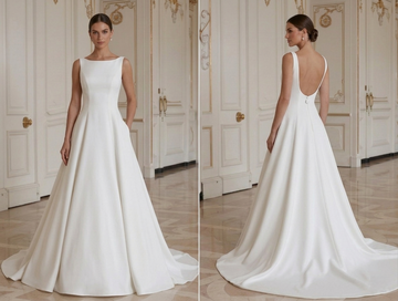 Modern Minimalist Wedding Dress Clean Wedding Style
