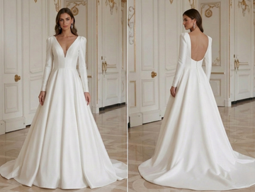 Abito da Sposa Contemporaneo Minimalista Moderno