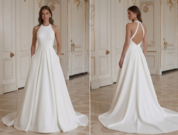 Modernes minimalistisches Hochzeitskleid zeitgenössisch schick